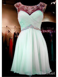 Mint Chiffon Beaded Homecoming Dresses 2018 Short Homecoming Dresses,apd1620-SheerGirl