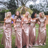 Mismatched Rose Gold Sequin Long Wedding Bridesmaid Dresses APD2806-SheerGirl