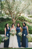 Navy Blue Plus Size Mismatched Bridesmaid Dresses Long Tulle Bridesmaid Dress ARD1194-SheerGirl