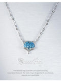 New Arrival! 925 Silver Accessories Delicate Chain Water Blue Crystal Pendent NC3001-SheerGirl