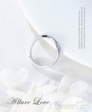 New Arrival! 925 Silver Couple Rings with Zircon and Cross Texture RI5001-SheerGirl