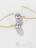 New Arrival! 925 Silver Gold Pyramid Stud Mauve Pearls Earrings EA4001-SheerGirl