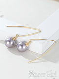 New Arrival! 925 Silver Gold Pyramid Stud Mauve Pearls Earrings EA4001-SheerGirl