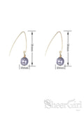 New Arrival! 925 Silver Gold Pyramid Stud Mauve Pearls Earrings EA4001-SheerGirl