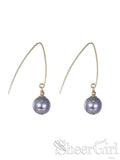 New Arrival! 925 Silver Gold Pyramid Stud Mauve Pearls Earrings EA4001-SheerGirl