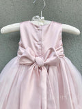 Nude Pink Simple Cheap Flower Girl Dresses with Bow ARD1288-SheerGirl