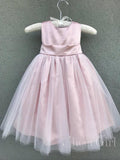 Nude Pink Simple Cheap Flower Girl Dresses with Bow ARD1288-SheerGirl