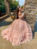 Off Shoulder V Neckline Flower Quinceanera Dresses Sparkly Prom Dresses ARD2635-SheerGirl