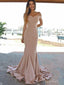 Off The Shoulder Mermaid Prom Dresses Sweep Train Sheath Dresses ARD2308