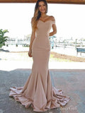 Off The Shoulder Mermaid Prom Dresses Sweep Train Sheath Dresses ARD2308-SheerGirl