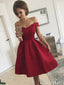 Off The Shoulder Short Homecoming Dresses Burgunday Formal Dress ARD2384