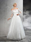 Off the Shoulder Lace Wedding Dresses See Through Long Sleeve Beach Wedding Dress AWD1072