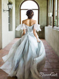 Off the Shoulder Ombre Beach Wedding Dresses for Wedding Photo ARD1944-SheerGirl