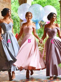 Off the Shoulder Pink Bridesmaid Dresses Cheap Maxi Long Bridesmaid Dress ARD1173-SheerGirl