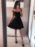 Off the Shoulder Red Homecoming Dresses Broad Strap Little Black Dress ARD1735-SheerGirl