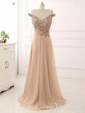 Off the Shoulder Rhinestone Beaded Prom Dresses Elegant Fitted Formal Military Dresses APD3421-SheerGirl