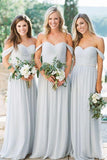 Off the Shoulder Silver Beach Bridesmaid Dresses Maternity Bridesmaid Dresses ARD1149-SheerGirl