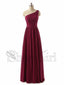 One Shoulder Maroon Bridesmaid Dresses Long Chiffon Maxi Bridesmaid Dresses APD3525