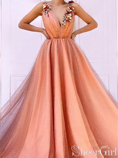 Pastel orange prom on sale dresses