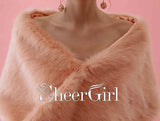 Peach Bridal Bolero Faux Fur Wedding Wraps WJ0013-SheerGirl