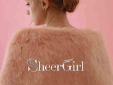 Peach Bridal Bolero Faux Fur Wedding Wraps WJ0013-SheerGirl