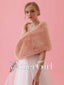 Peach Bridal Bolero Faux Fur Wedding Wraps WJ0013