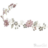 Pink Floral Headband with Pearls and Crystals ACC1123-SheerGirl