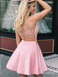 Pink Mini Homecoming Dresses with Pocket Beaded Short Prom Dress ARD1562-SheerGirl