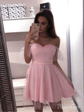 Pink Polka Dot Mini Homecoming Dresses Sweetheart Neck Mini Hoco Dress ARD1736-SheerGirl