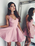 Pink Simple Homecoming Dresses V Neck Cheap Cute Homecoming Dresses ARD1128-SheerGirl