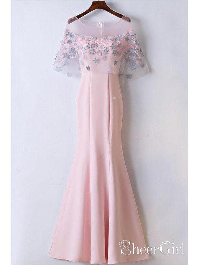 Vestido transparente de encaje rosa / vestido de sirena / fotos