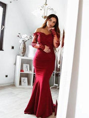 Maroon mermaid bridesmaid clearance dresses