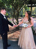 Plus Size Gold Lace Formal Prom Dresses Long Prom Dresses ARD2331-SheerGirl