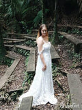 Plus Size White Lace Wedding Dresses Off the Shoulder Country Wedding Dresses AWD1212-SheerGirl