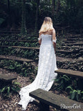 Plus Size White Lace Wedding Dresses Off the Shoulder Country Wedding Dresses AWD1212-SheerGirl