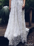 Plus Size White Lace Wedding Dresses Off the Shoulder Country Wedding Dresses AWD1212-SheerGirl