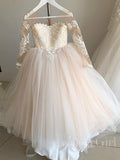 Princess Ball Gown for Kids Long Sleeve Flower Girl Dresses ARD1226-SheerGirl