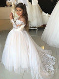 Princess Ball Gown for Kids Long Sleeve Flower Girl Dresses ARD1226-SheerGirl