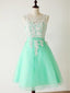 Princess Bridesmaid Dresses,Short Mint Bridesmaid Dresses,Lace Bridesmaid Dresses,apd1572