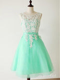 Princess Bridesmaid Dresses,Short Mint Bridesmaid Dresses,Lace Bridesmaid Dresses,apd1572-SheerGirl