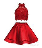 Princess Halter 2 Piece Homecoming Dresses Mini Short Prom Dresses,apd2664w-SheerGirl