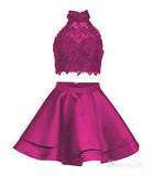 Princess Halter 2 Piece Homecoming Dresses Mini Short Prom Dresses,apd2664w-SheerGirl