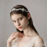 Retro Silver Pearls Beaded Headband with Crystals ACC1115-SheerGirl