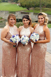 Rose Gold Sequin Bridesmaid Dresses Cheap Plus Size Bridesmaid Dresses ARD1151-SheerGirl