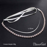 Rose Rose Silver Crystal Bridal Sashes ACC1151-SheerGirl