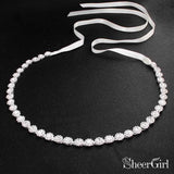 Rose Rose Silver Crystal Bridal Sashes ACC1151-SheerGirl