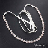 Rose Rose Silver Crystal Bridal Sashes ACC1151-SheerGirl