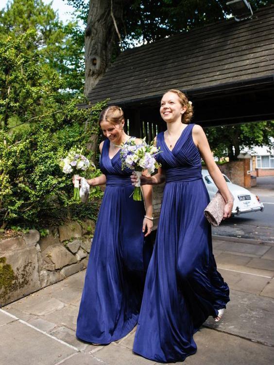 Royal Blue Bridesmaid Dresses Long Pleated Simple Bridesmaid Dresses  ARD1142 – SheerGirl