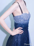 Royal Blue Ombre Sparkly Prom Dresses Celebrity Style Formal Dresses ARD2240-SheerGirl