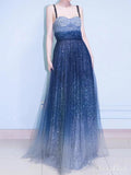 Royal Blue Ombre Sparkly Prom Dresses Celebrity Style Formal Dresses ARD2240-SheerGirl